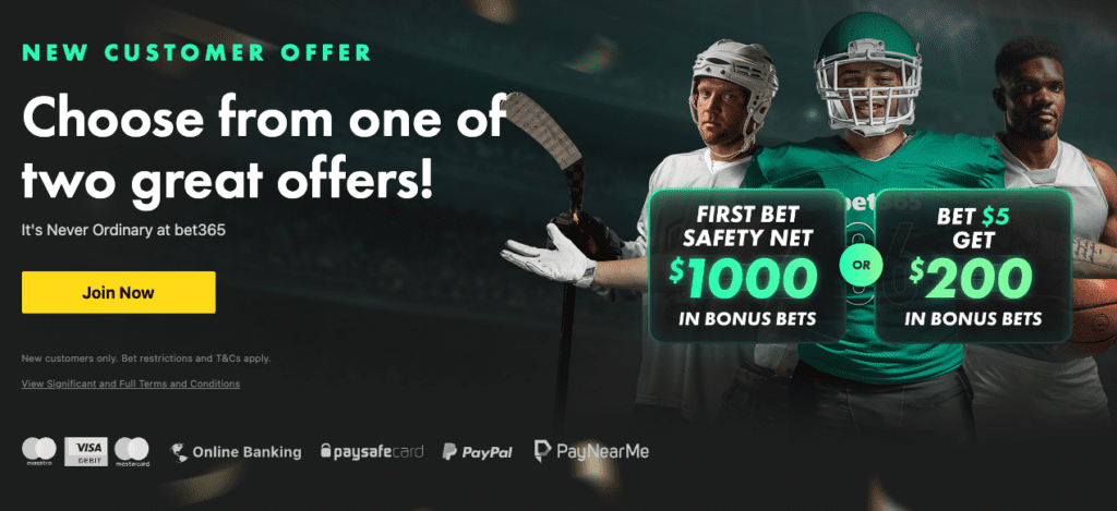 The newest bet365 bonus code is worth $1,000 in bonus bets.